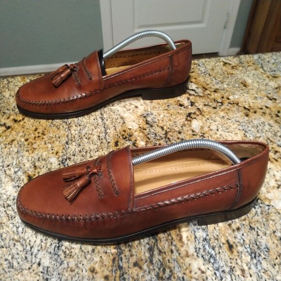 Sandro Moscoloni LA VIDA PER-FLEX Tassel Leather Loafer Shoes Brown Mens 10 EUC - Picture 4 of 15